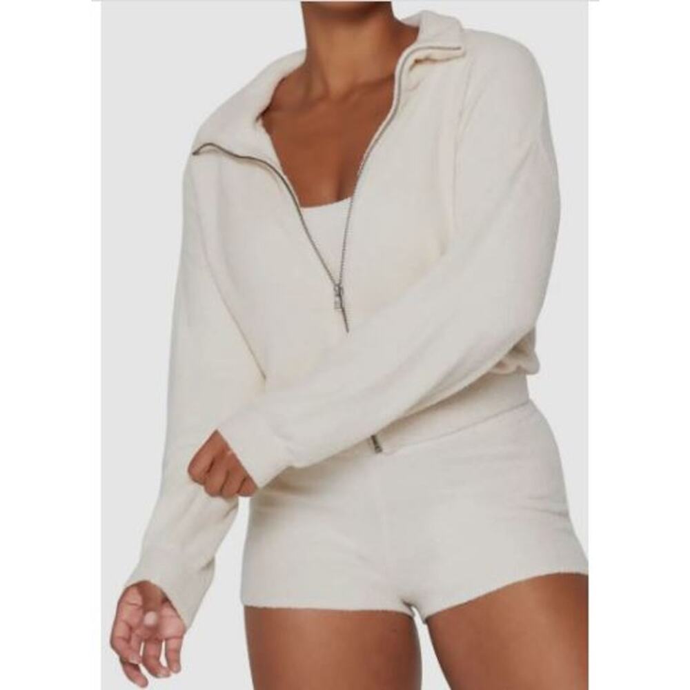 Spiritual Gangster Full-Zip Sweater Size Small Fuzzy Super Soft Sweater Cozy